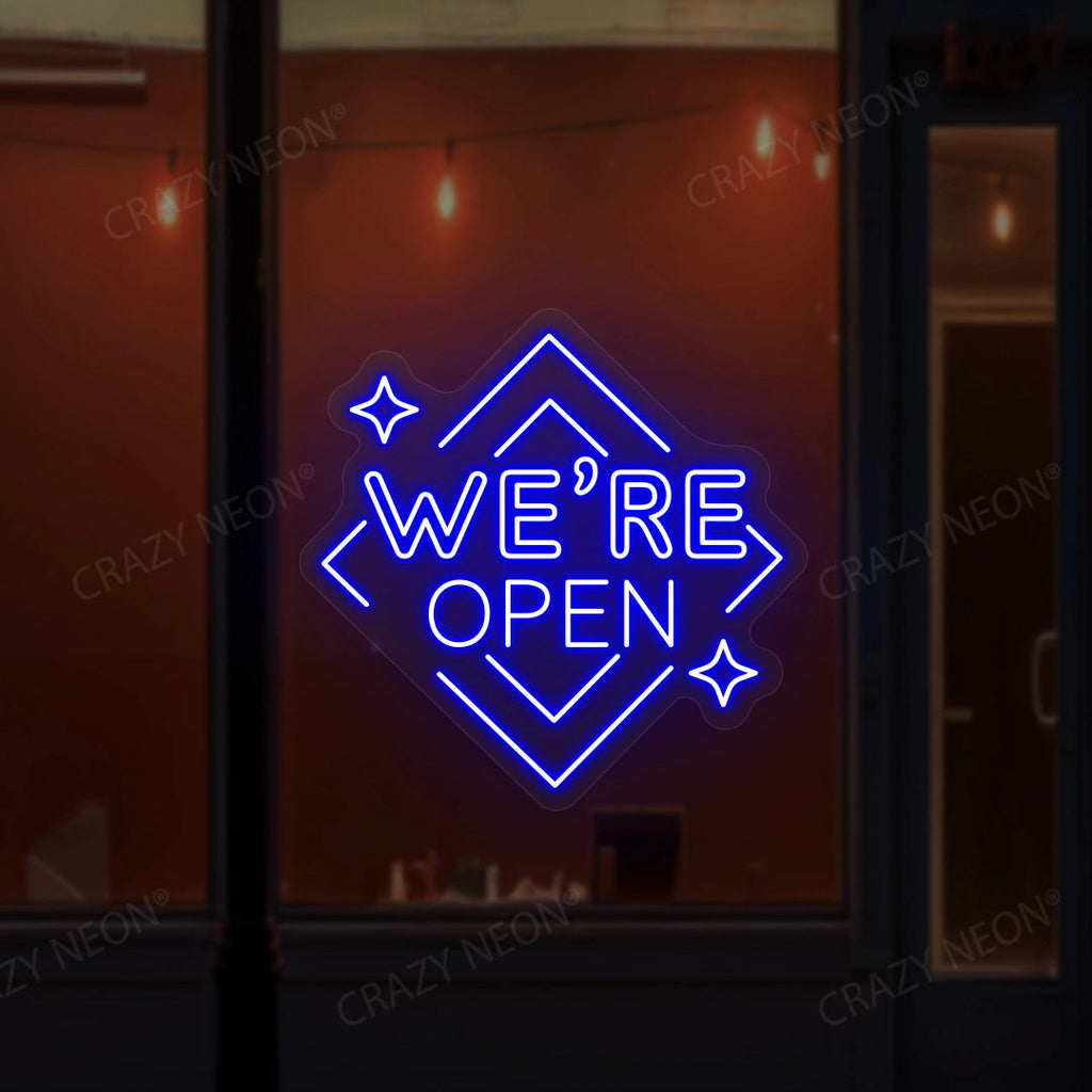 We Are Open Square LED Neon Sign