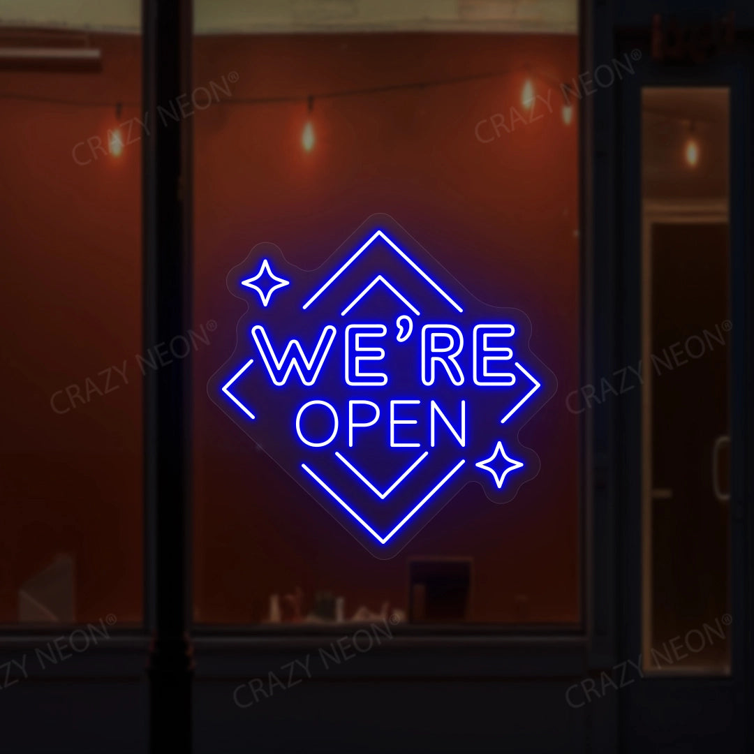 We Are Open Square LED Neon Sign