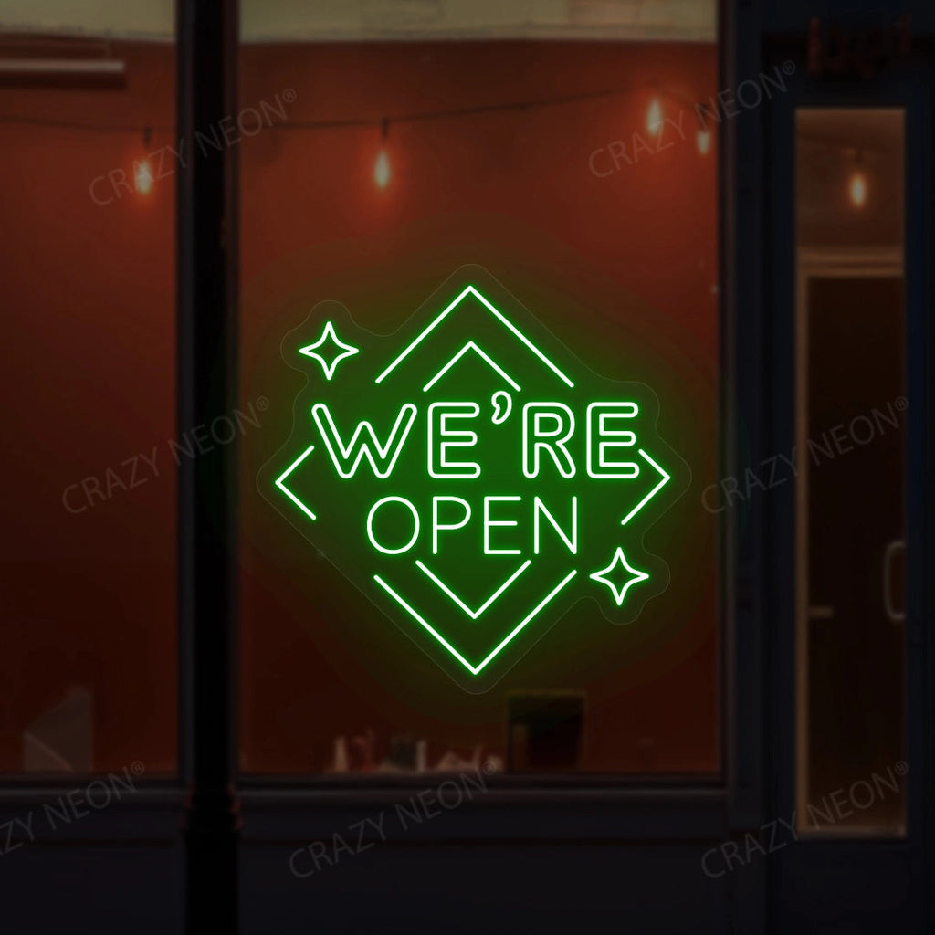 We Are Open Square LED Neon Sign