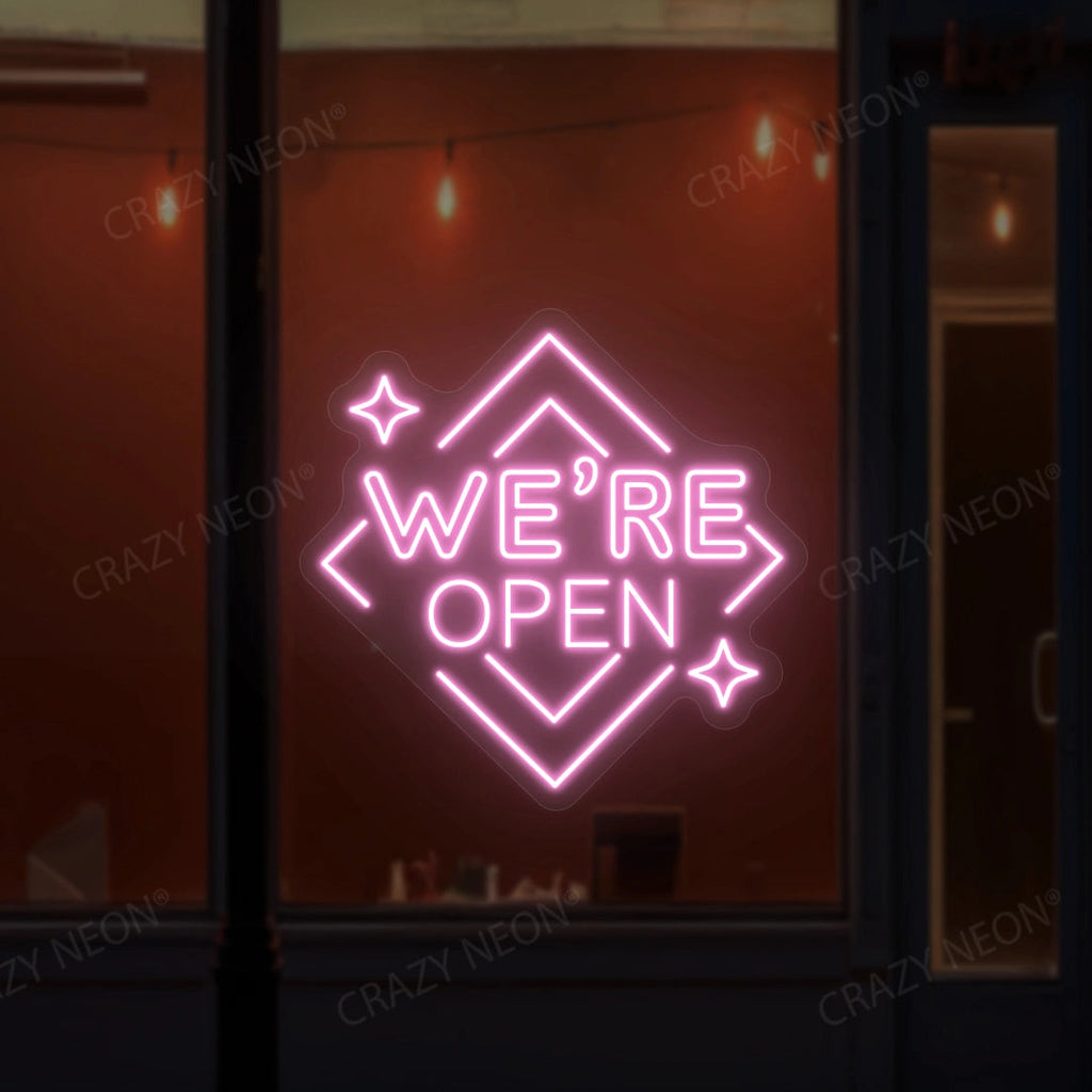 We Are Open Square LED Neon Sign