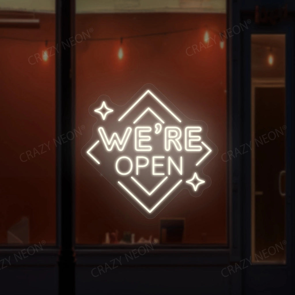 We Are Open Square LED Neon Sign