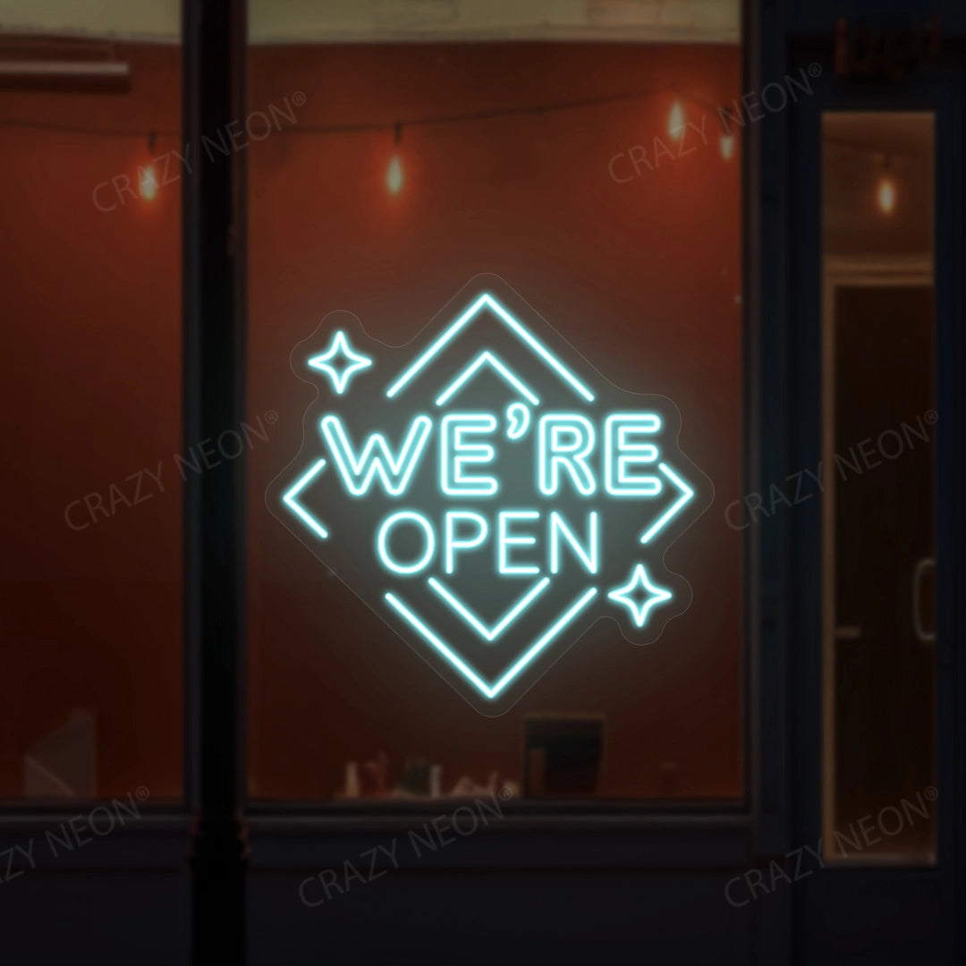 We Are Open Square LED Neon Sign