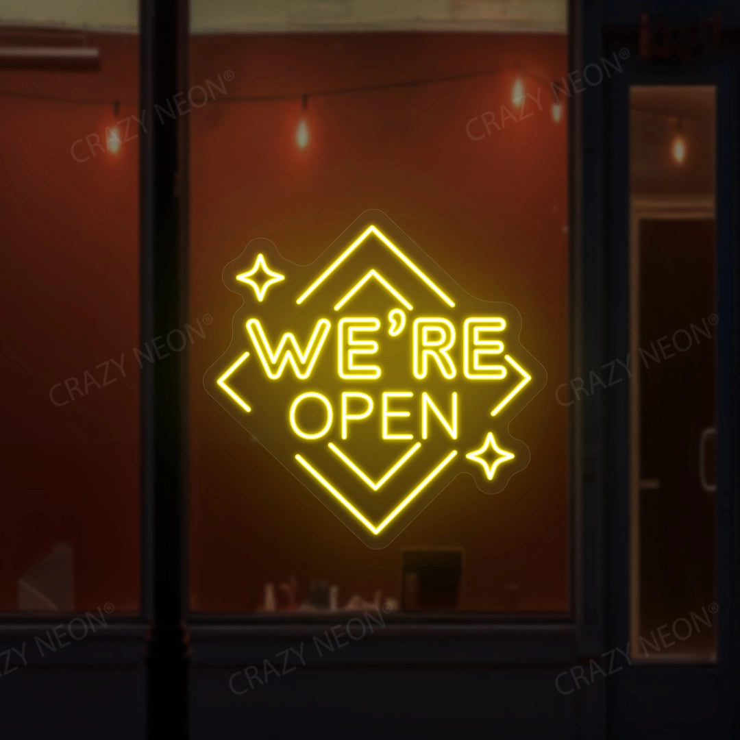 We Are Open Square LED Neon Sign