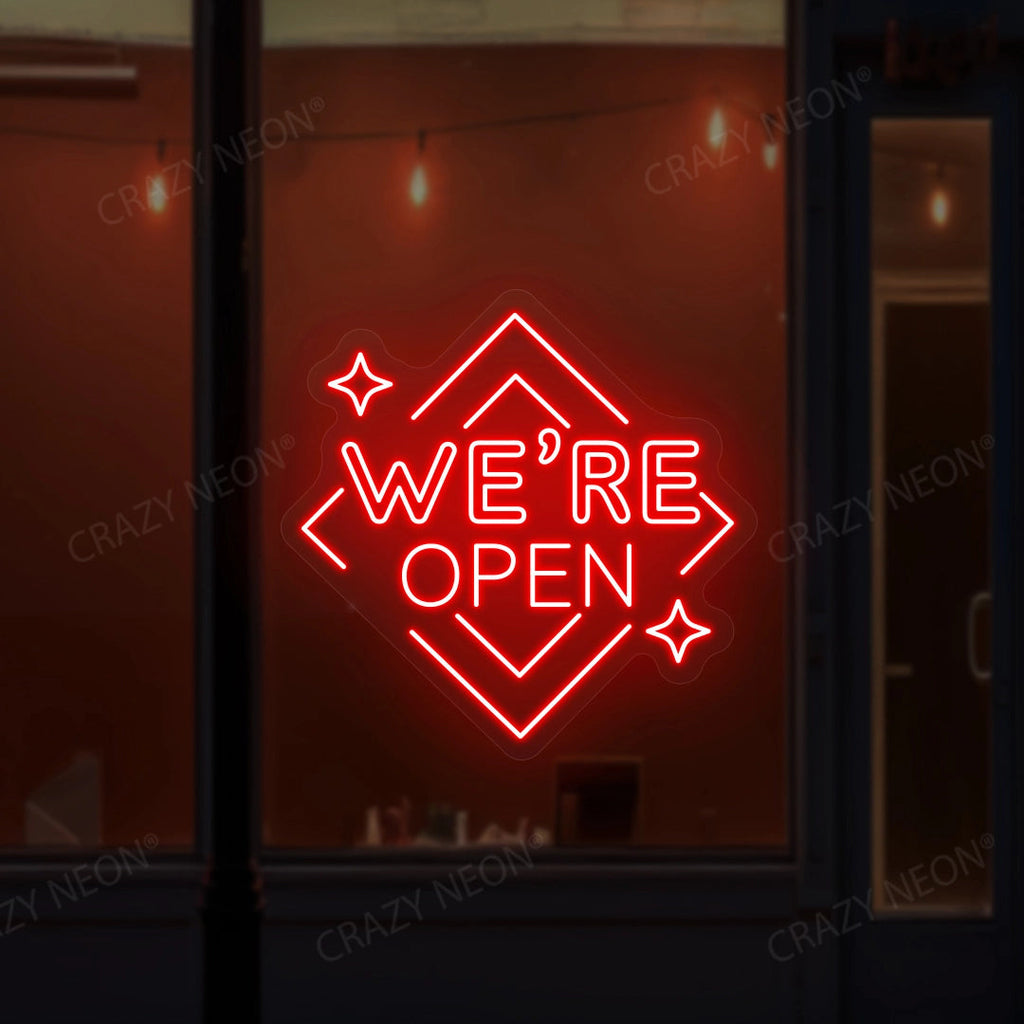 We Are Open Square LED Neon Sign