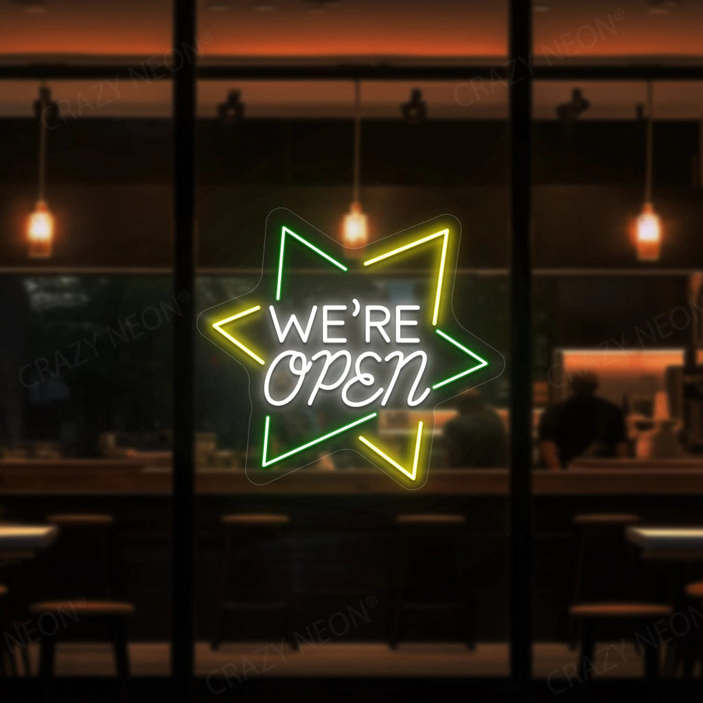 We Are Open Star LED Neon Sign