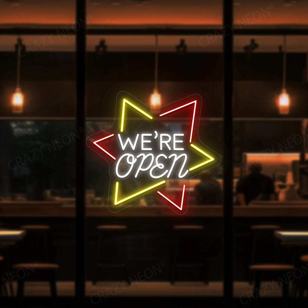 We Are Open Star LED Neon Sign