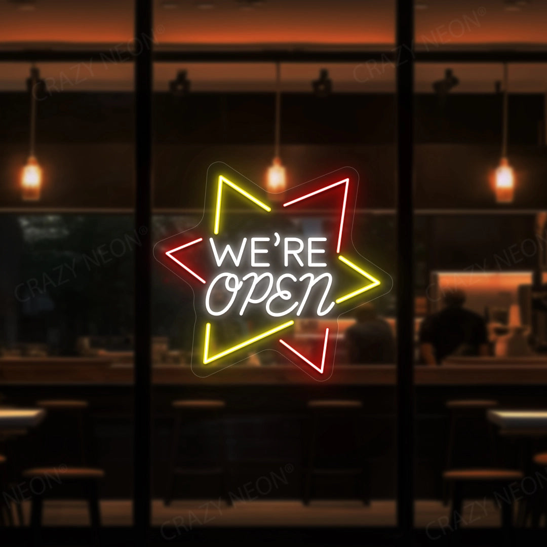 We Are Open Star LED Neon Sign