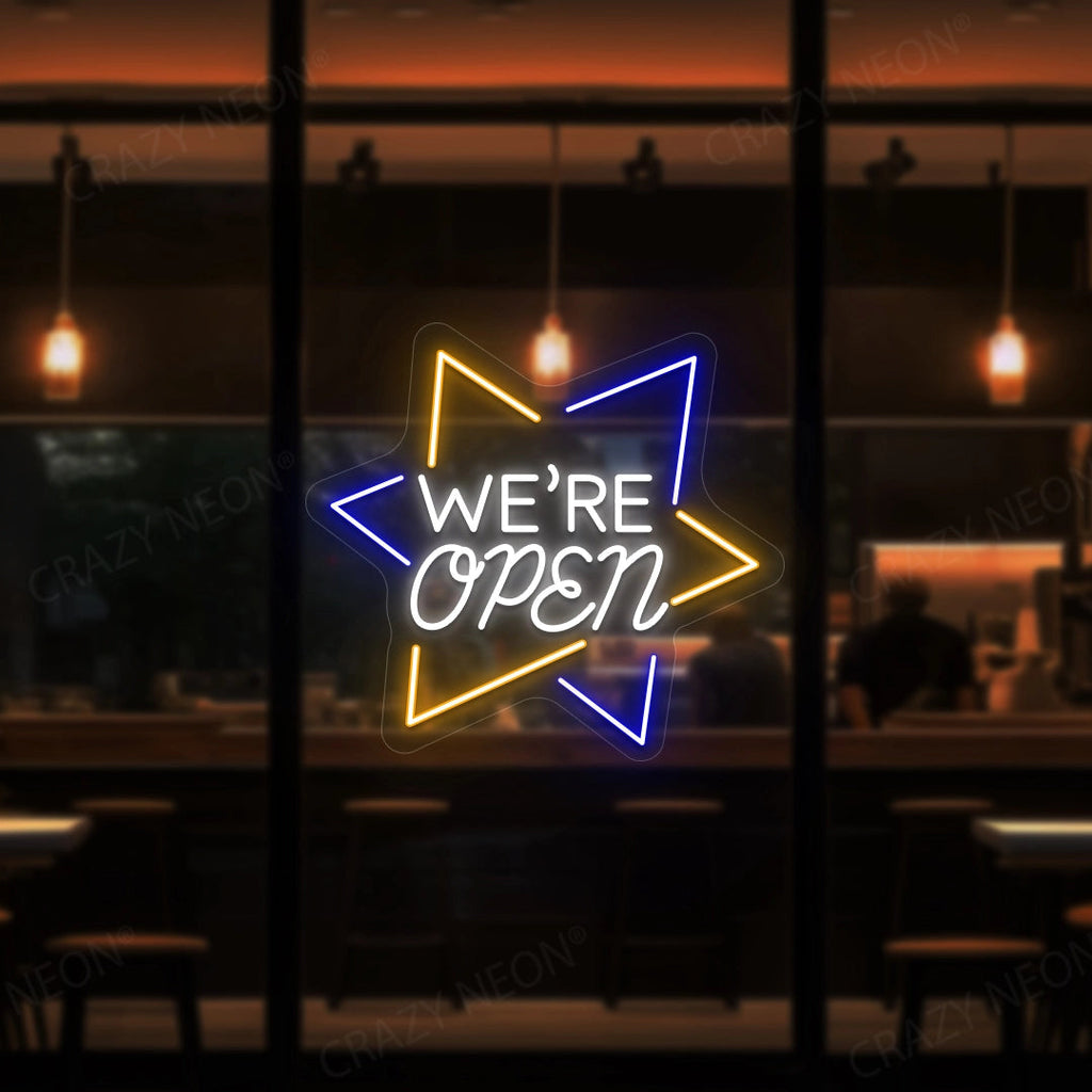 We Are Open Star LED Neon Sign