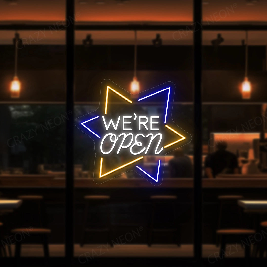 We Are Open Star LED Neon Sign