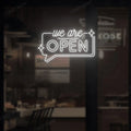 We are Open LED Neon Sign in Message Box