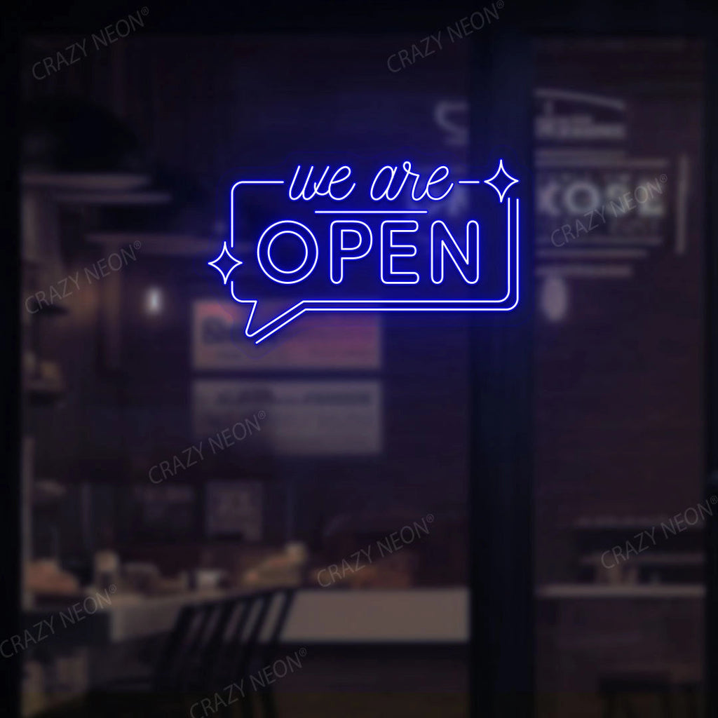 We are Open LED Neon Sign in Message Box