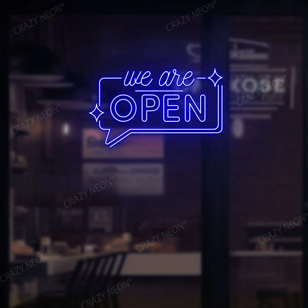 We are Open LED Neon Sign in Message Box