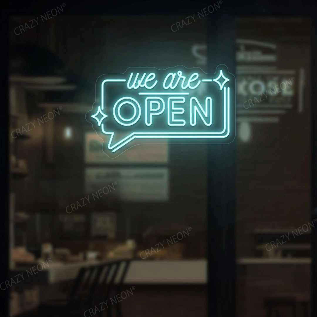 We are Open LED Neon Sign in Message Box