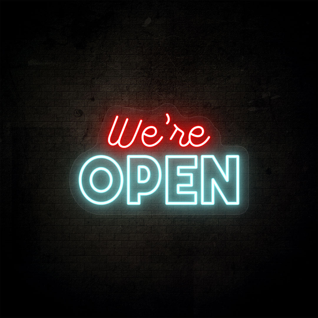 We're Open LED Neon Sign - Multicolor
