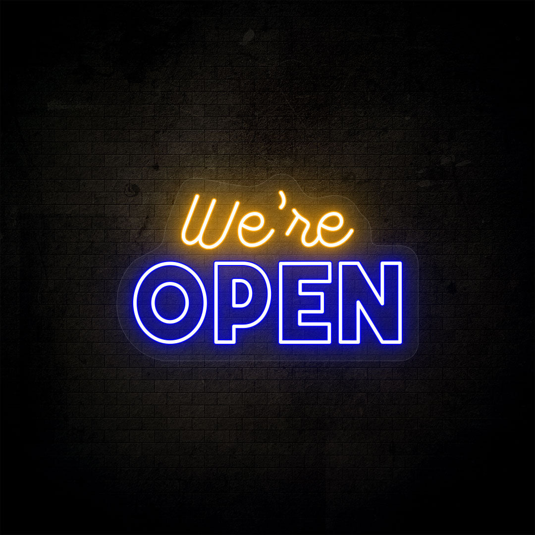 We're Open LED Neon Sign - Multicolor