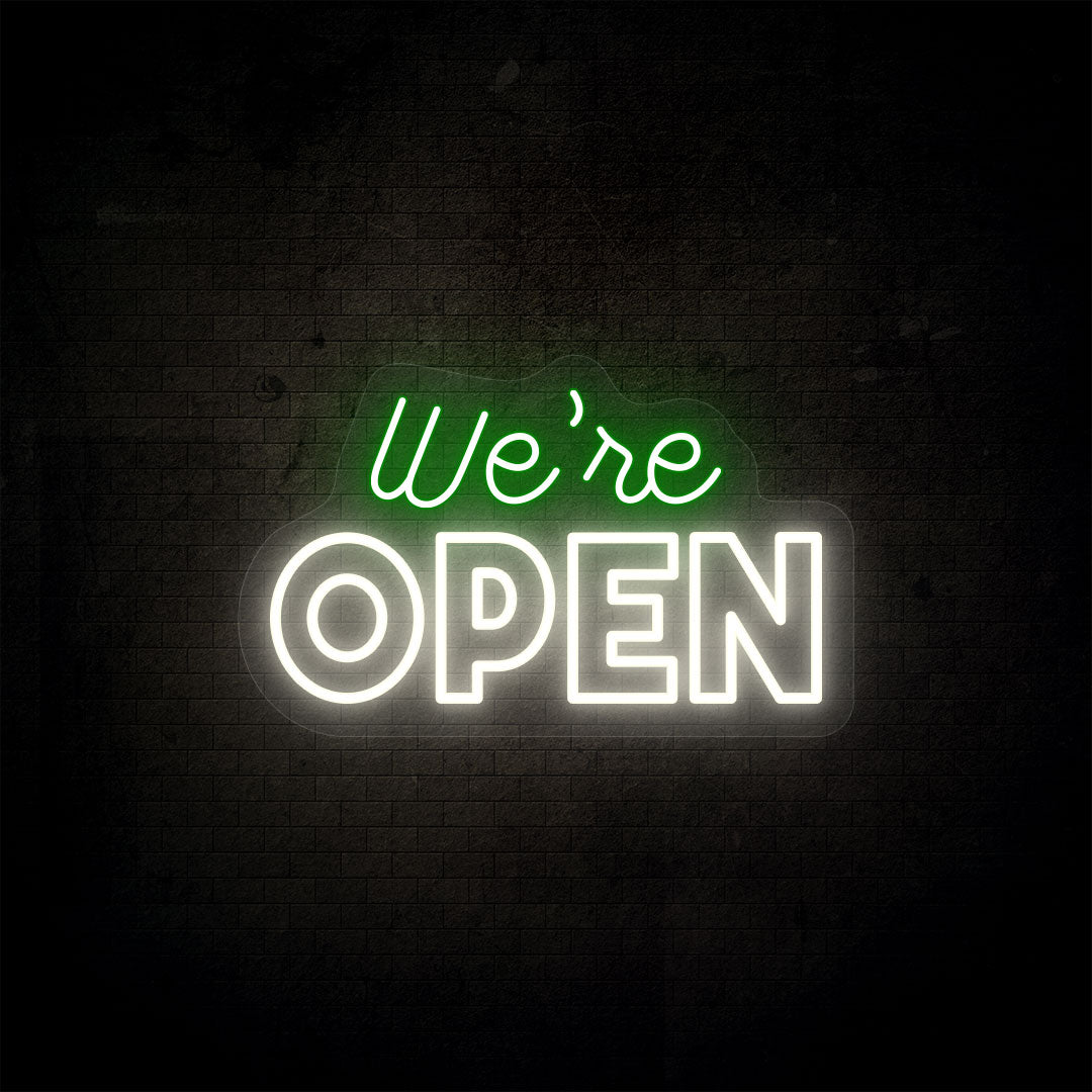 We're Open LED Neon Sign - Multicolor