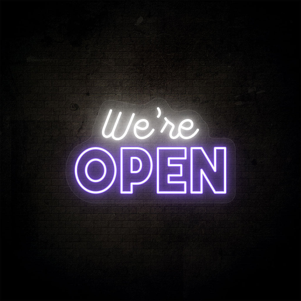 We're Open LED Neon Sign - Multicolor