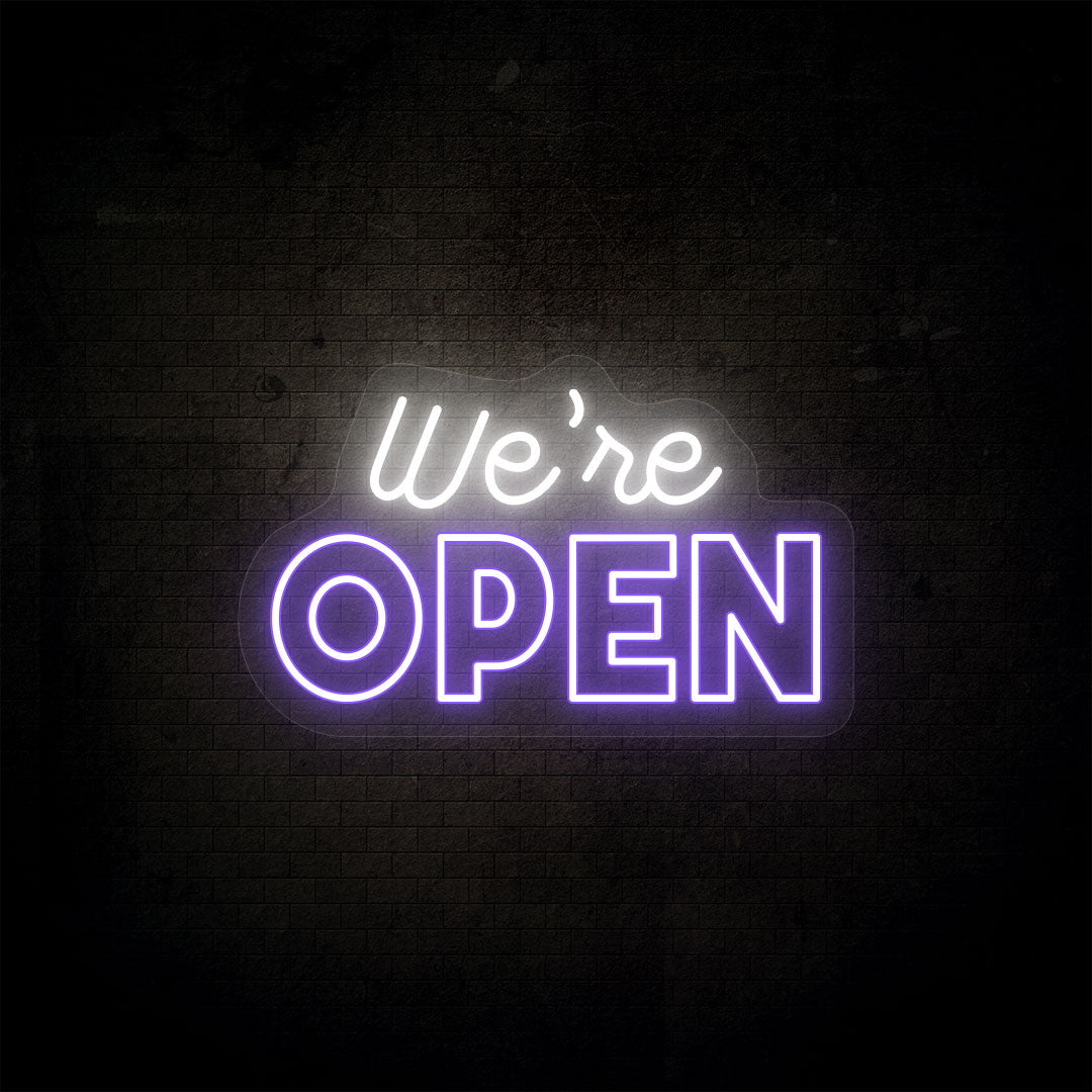 We're Open LED Neon Sign - Multicolor