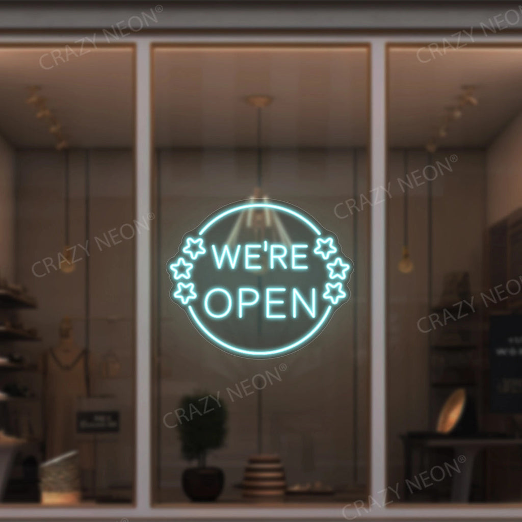 We're Open Neon Sign