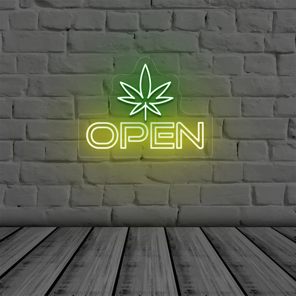 Weed Open LED Neon Sign