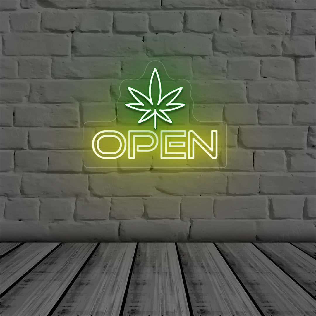 Weed Open LED Neon Sign