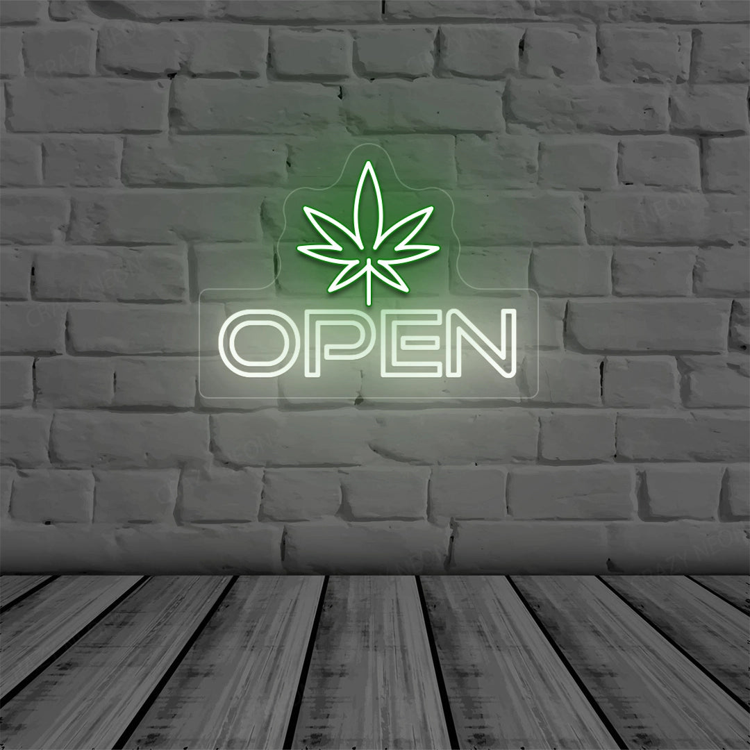 Weed Open LED Neon Sign
