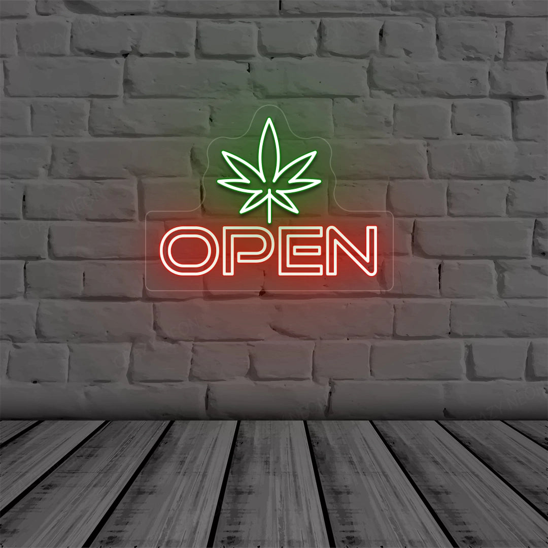 Weed Open LED Neon Sign