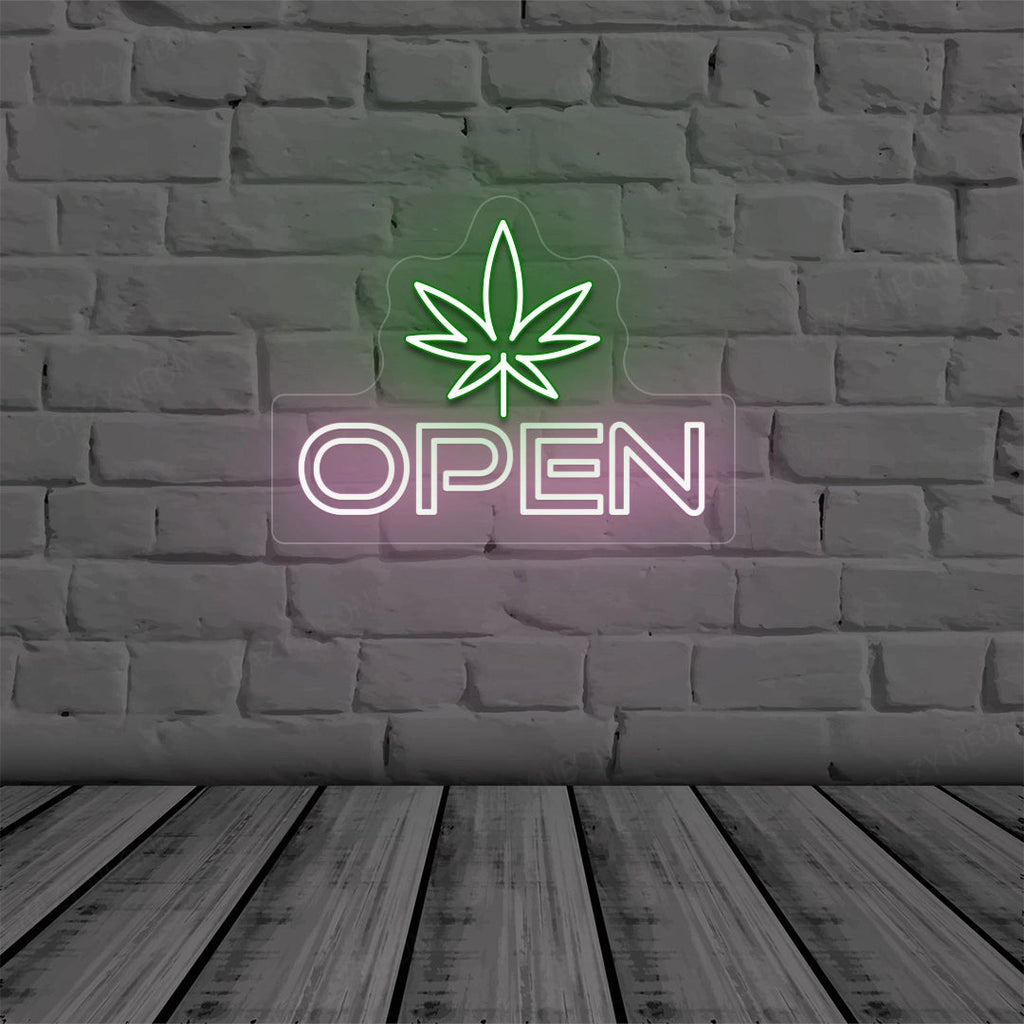 Weed Open LED Neon Sign