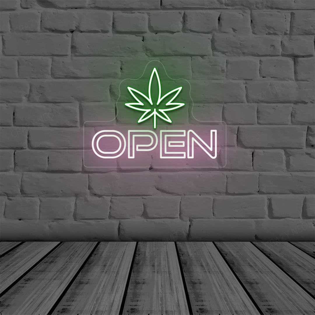 Weed Open LED Neon Sign