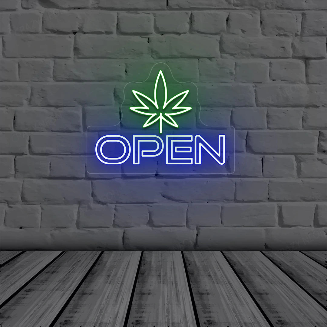 Weed Open LED Neon Sign